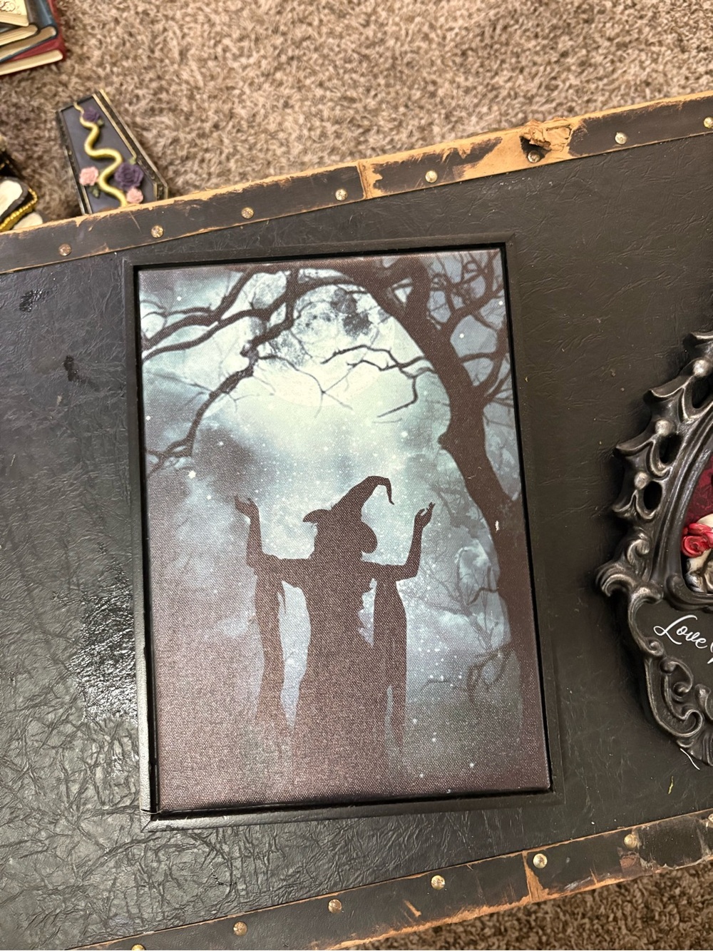 Ashland Black and Teal Witch Silhouette Wall Art